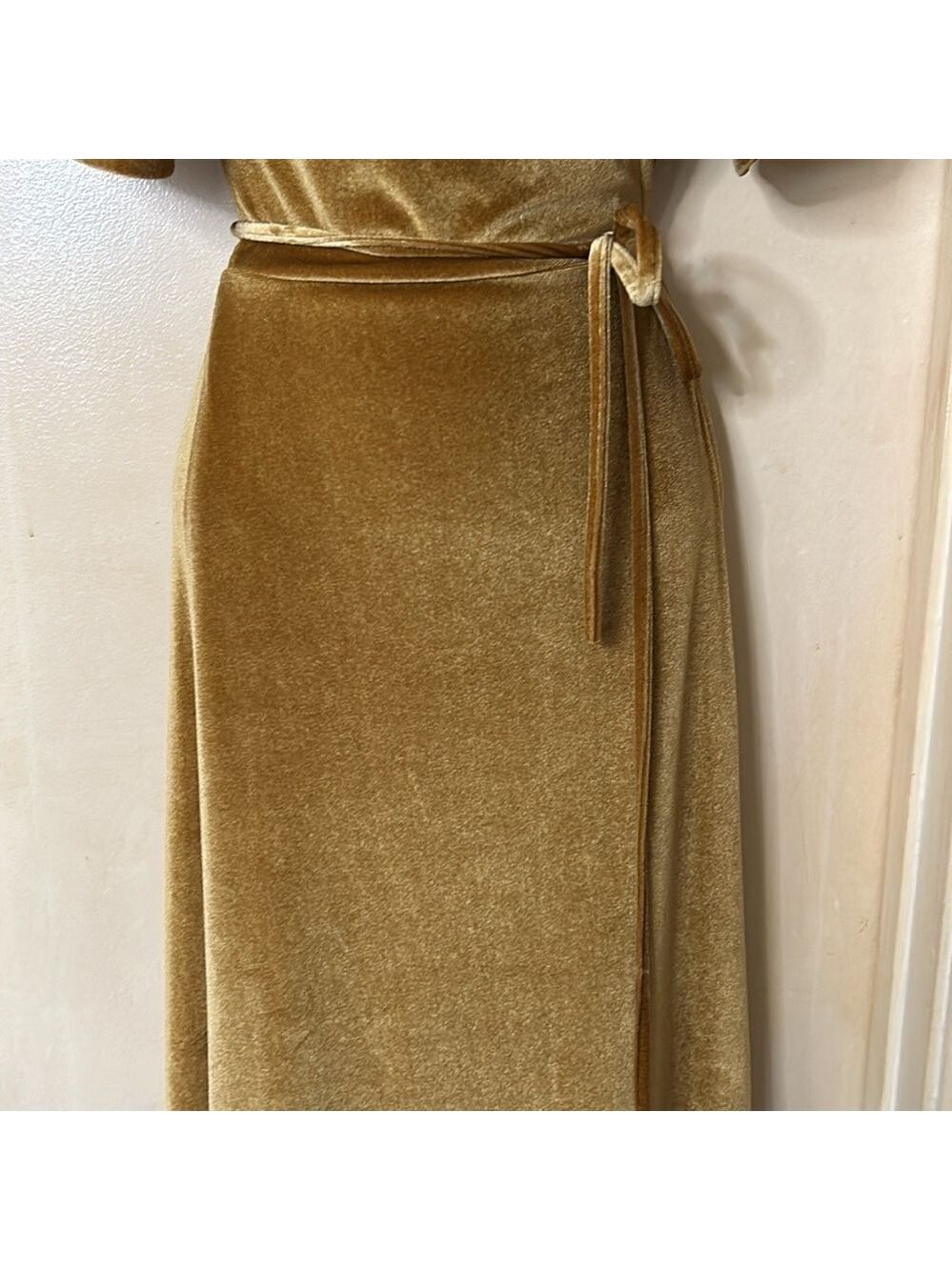 Baltic Born bronze velvet wraparound maxi dress size S - Picture 4 of 11